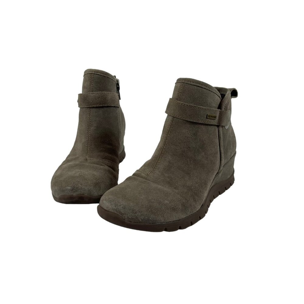 Bionica Wedge Ankle Boots Sz 9.5 Womens‎ Suede Tab All Weather Slip Resistant